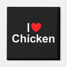 J'aime le poulet (de coeur) aimant pour réfrigérateur