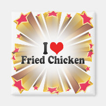 J'aime le poulet frit aimants pour réfrigérateur