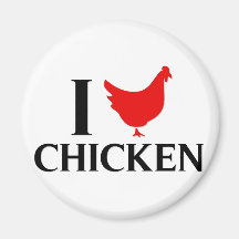 J'aime le poulet magnets pour réfrigérateur
