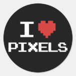 J'aime le rétro gamer 8bit de coeur pixelated par  autocollants