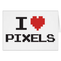 J'aime le rétro gamer 8bit de coeur pixelated par  cartes