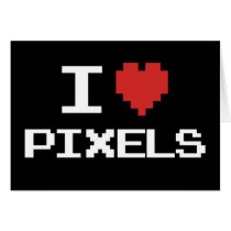 J'aime le rétro gamer 8bit de coeur pixelated par  cartes