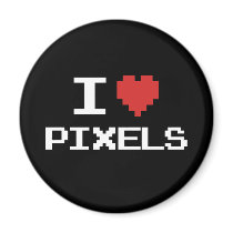 J'aime le rétro gamer 8bit de coeur pixelated par  magnets