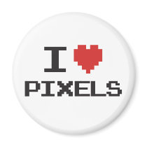 J'aime le rétro gamer 8bit de coeur pixelated par  magnets