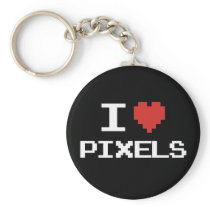 J'aime le rétro gamer 8bit de coeur pixelated par  porte-clés