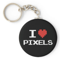 J'aime le rétro gamer 8bit de coeur pixelated par  porte-clés