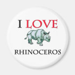 J'aime le rhinocéros magnets pour réfrigérateur