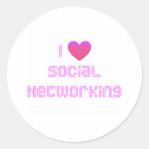 J'aime le rose social de mise en réseau autocollants