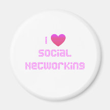 J'aime le rose social de mise en réseau magnets pour réfrigérateur