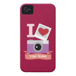 J'aime le rouge d'appareil-photo coque iPhone 4