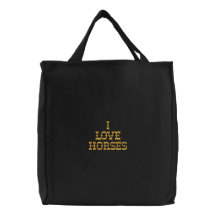 J'aime le sac fourre-tout brodé par chevaux