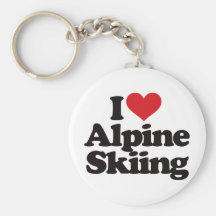J'aime le ski alpin porte-clefs