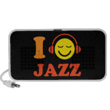 J'aime le smiley de musique de jazz avec des haut-