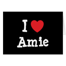 J'aime le T-shirt de coeur d'Amie Cartes De Vœux