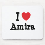 J'aime le T-shirt de coeur d'Amira Tapis De Souris