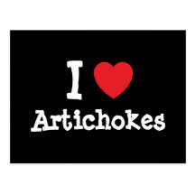 J'aime le T-shirt de coeur d'artichauts Cartes Postales