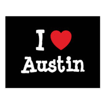 J'aime le T-shirt de coeur d'Austin Carte Postale