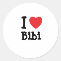 J'aime le T-shirt de coeur de Bibi Adhésif Rond