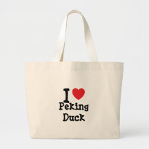 J'aime le T-shirt de coeur de canard de Pékin Sacs