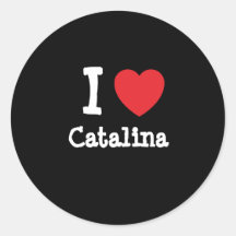 J'aime le T-shirt de coeur de Catalina Autocollants