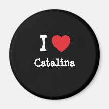 J'aime le T-shirt de coeur de Catalina Magnets Pour Réfrigérateur