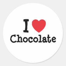 J'aime le T-shirt de coeur de chocolat Autocollants
