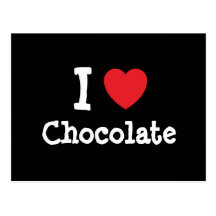 J'aime le T-shirt de coeur de chocolat Carte Postale