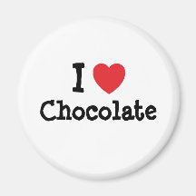 J'aime le T-shirt de coeur de chocolat Aimants Pour Réfrigérateur