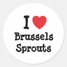 J'aime le T-shirt de coeur de choux de bruxelles Autocollants