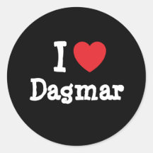 J'aime le T-shirt de coeur de Dagmar Autocollant