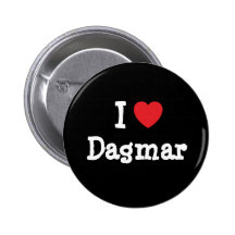 J'aime le T-shirt de coeur de Dagmar Badge Avec Épingle