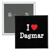 J'aime le T-shirt de coeur de Dagmar Badge Avec Épingle