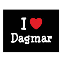 J'aime le T-shirt de coeur de Dagmar Carte Postale