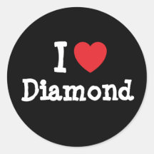 J'aime le T-shirt de coeur de diamant Autocollants