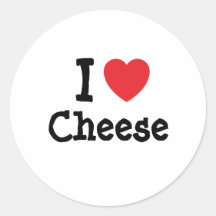 J'aime le T-shirt de coeur de fromage Adhésif Rond