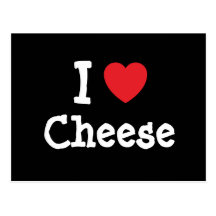 J'aime le T-shirt de coeur de fromage Carte Postale