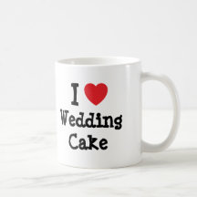 J'aime le T-shirt de coeur de gâteau de mariage Tasse
