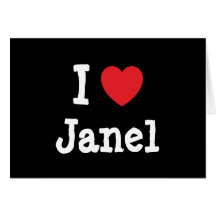 J'aime le T-shirt de coeur de Janel Carte De Vœux