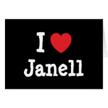 J'aime le T-shirt de coeur de Janell Cartes De Vœux