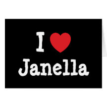 J'aime le T-shirt de coeur de Janella Carte De Vœux