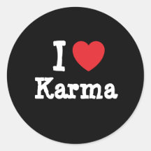 J'aime le T-shirt de coeur de karma Adhésif