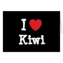J'aime le T-shirt de coeur de kiwi Cartes De Vœux