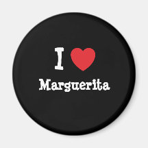 J'aime le T-shirt de coeur de Marguerita Magnets Pour Réfrigérateur