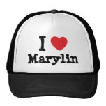 J'aime le T-shirt de coeur de Marylin Casquettes De Camionneur