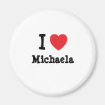 J'aime le T-shirt de coeur de Michaela Magnets