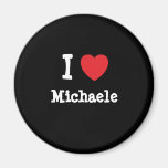 J'aime le T-shirt de coeur de Michaele Magnets Pour Réfrigérateur