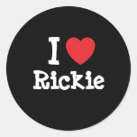 J'aime le T-shirt de coeur de Rickie Autocollants