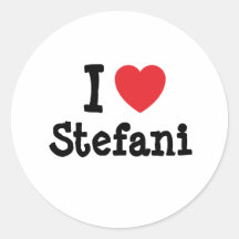 J'aime le T-shirt de coeur de Stefani Adhésifs Ronds