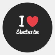 J'aime le T-shirt de coeur de Stefanie Autocollant