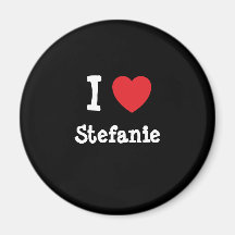 J'aime le T-shirt de coeur de Stefanie Aimants Pour Réfrigérateur